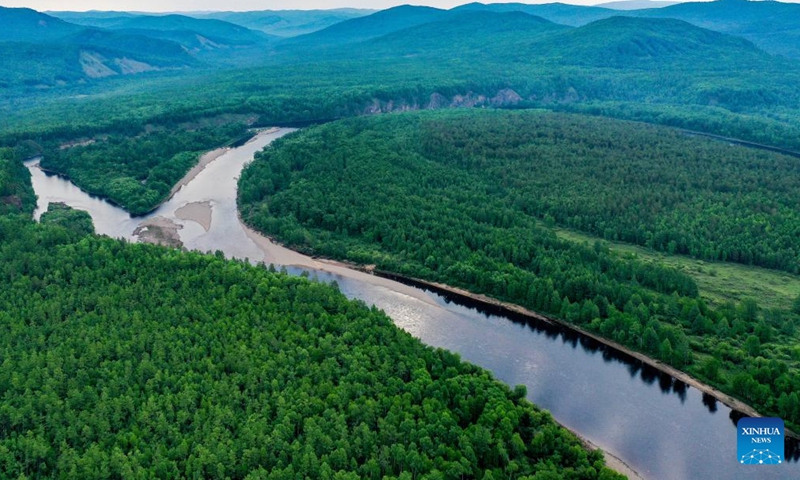 Aerial photo taken on June 12, 2022 shows the view of Mordaga National Forest Park in Hulun Buir, north China's Inner Mongolia Autonomous Region. (Xinhua/Li Zhipeng)