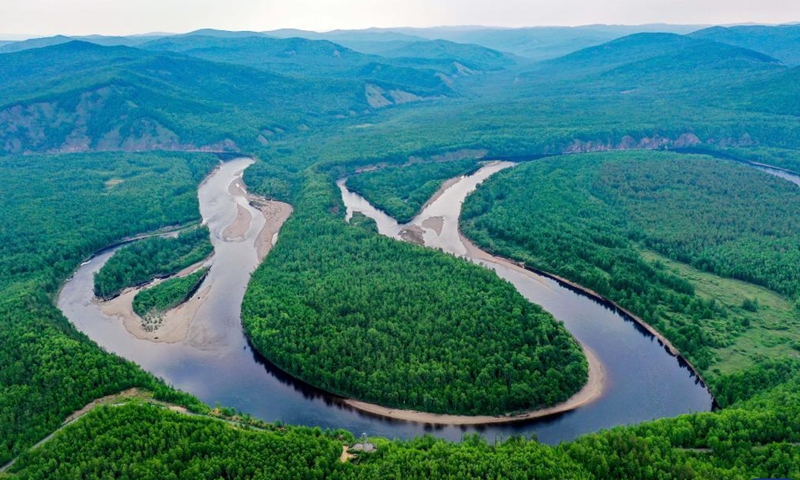 Aerial photo taken on June 12, 2022 shows the view of Mordaga National Forest Park in Hulun Buir, north China's Inner Mongolia Autonomous Region. (Xinhua/Li Zhipeng)
