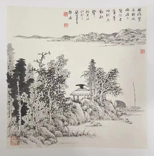 Wen Shui Ye Zhou Qin, 33 cm × 33 cm, 2018 