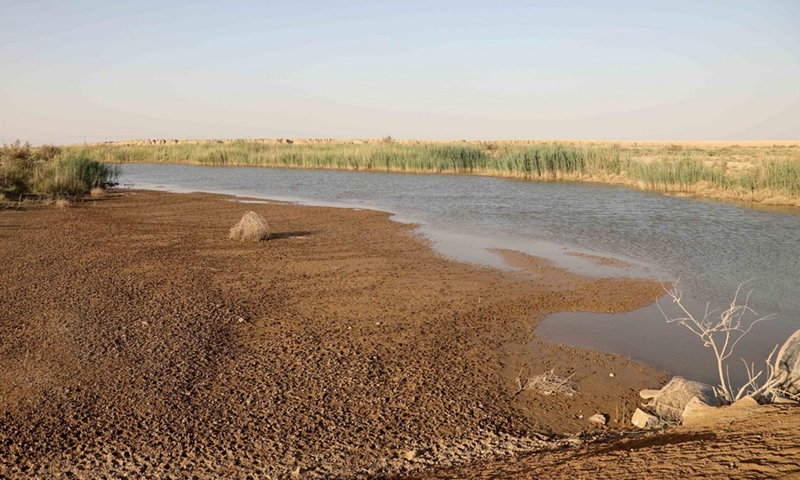 A semi-arid river in the village of Kobeba, southern Salahudin province, Iraq, on June 14, 2022. (Photo: Xinhua)