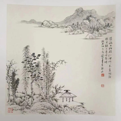 Jian Lou Ri Chu Duan, 30 cm × 30 cm, 2018