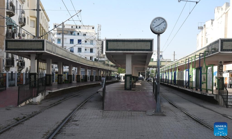 Photo taken on June 16, 2022 shows an empty railway and bus station in Tunis, Tunisia. Tunisian public sector workers held a general strike covering 159 public institutions on Thursday, in protest of the government's refusal of their demands for rising wages.(Photo: Xinhua)