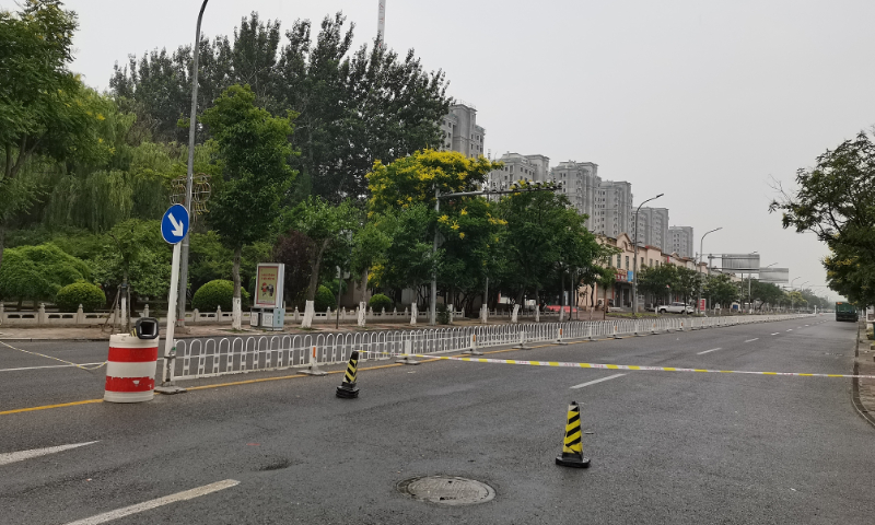 The site of the gas explosion accident is sealed off on June 22 in Baodi, North China's Tianjin. Photo: VCG