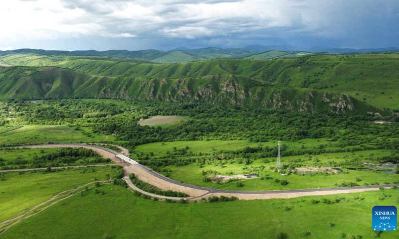 Aerial photo taken on June 23, 2022 shows the scenery in Arxan of Hinggan League, north China's Inner Mongolia Autonomous Region.(Photo: Xinhua)