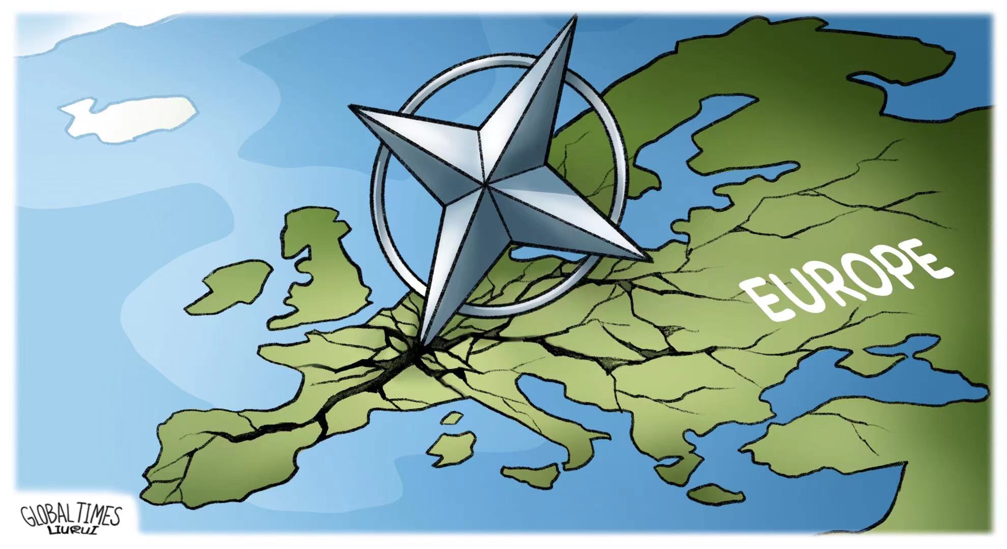 Europe deeply split on warmongering NATO Illustration: Liu Rui/GT