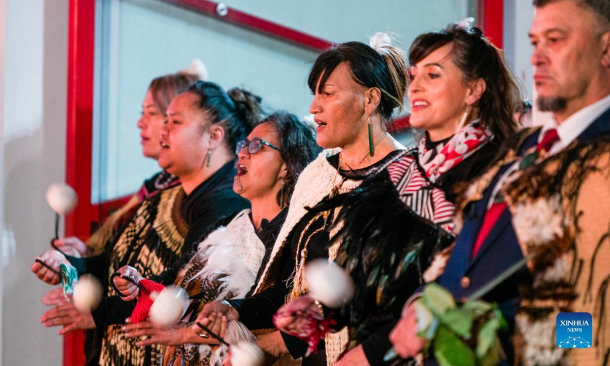 Representatives of Maori people attend a celebration for Maori New Year in Wellington, New Zealand, June 24, 2022. New Zealanders celebrated Matariki, or the Maori New Year, as an official public holiday for the first time on Friday. Photo:Xinhua