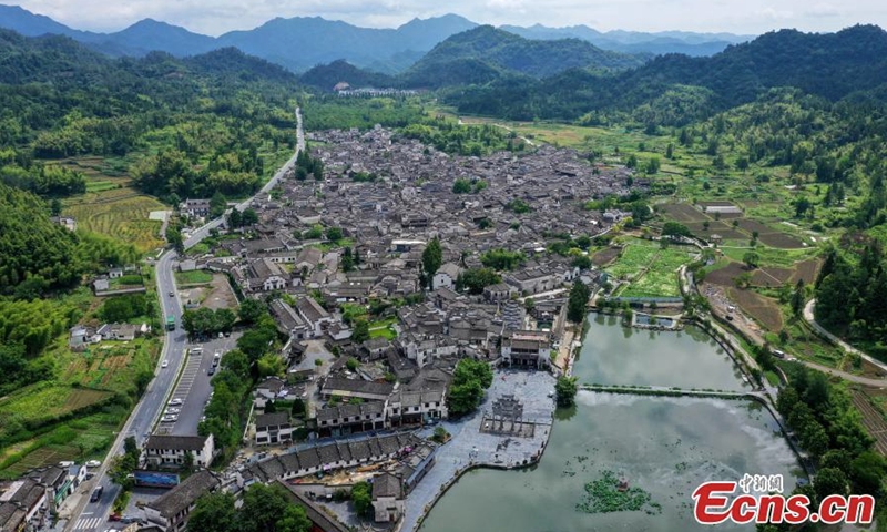 Photo shows charming after-rain scenery of Xidi Village, a traditional Chinese village,in Yixian County of Huangshan City, east China's Anhui Province, June 23, 2022. (Photo: China News Service/Shi Yalei)