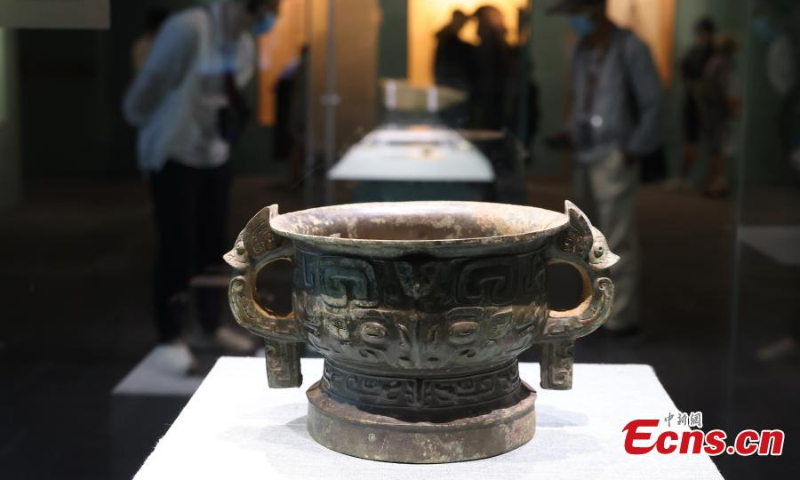 Photo taken on June 26, 2022 shows the exhibits from the ancient Chinese Jin State (265 - 420) on display in Nanjing Museum, east China's Jiangsu Province. A total of 231 pieces of cultural relics from Shanxi Museum are on show in Nanjing. (Photo: China News Service/Yang Bo)