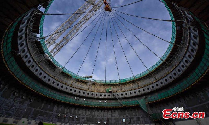 Photo taken on July 6, 2022 shows the construction site at Linglong One reactor, the world's first onshore commercial small modular reactor in Changjiang, south China's Hainan Province. (Photo: China News Service/Liu Xuan)