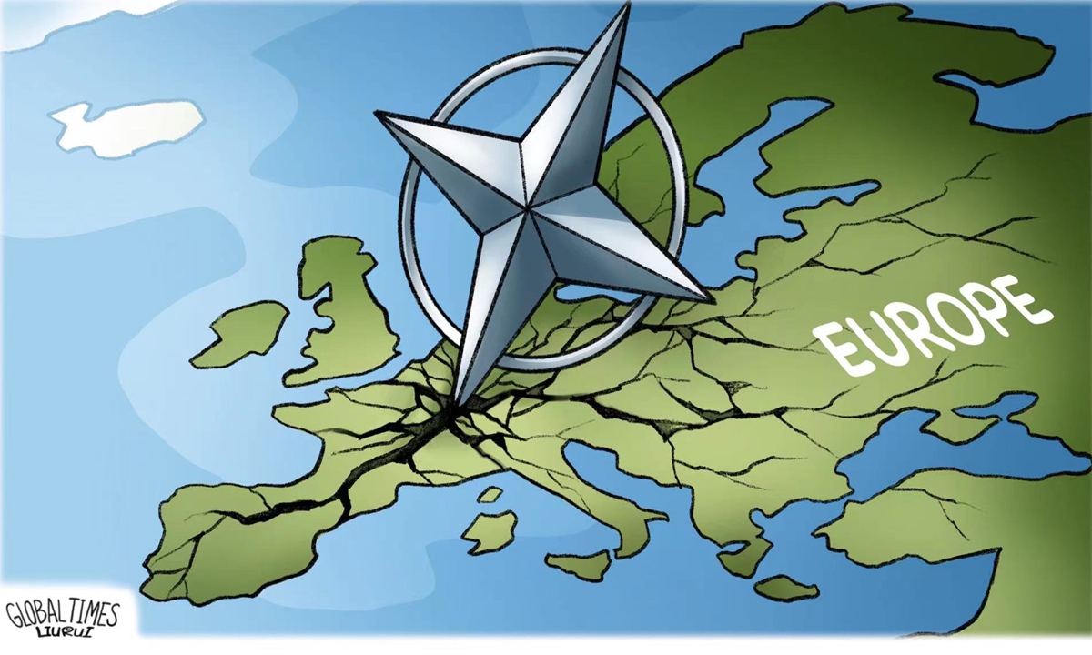 Europe deeply split on warmongering NATO Illustration: Liu Rui/GT