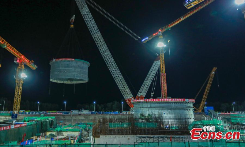 Photo taken on July 6, 2022 shows the construction site at Linglong One reactor, the world's first onshore commercial small modular reactor in Changjiang, south China's Hainan Province. (Photo: China News Service/Liu Xuan)