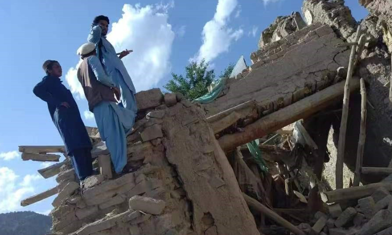 A collapsed house after the earthquake in Paktika Province, Afghanistan Photo: Courtesy of Qiu Xu
