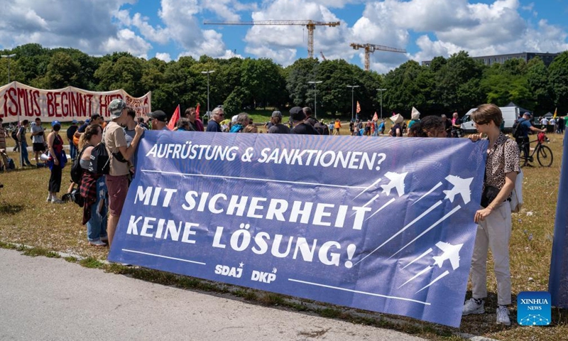 People take part in a demonstration in Munich, Germany, on June 25, 2022 to protest against Group of Seven (G7) summit, which is to be held in Bavaria.Photo:Xinhua