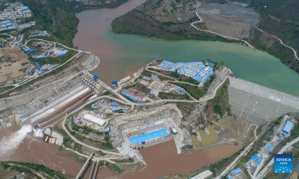Aerial photo taken on April 7, 2022 shows a view of Karot Hydropower Plant in Pakistan's eastern Punjab province. Photo:Xinhua