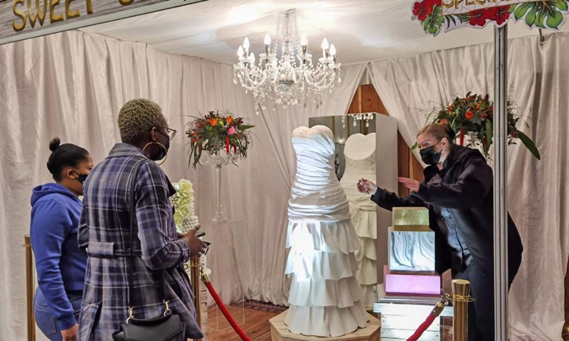 People visit the Wedding Expo in Windhoek, Namibia, on June 26, 2022. Namibia's first wedding expo since the COVID-19 pandemic outbreak was held here from June 25 to June 26.Photo:Xinhua