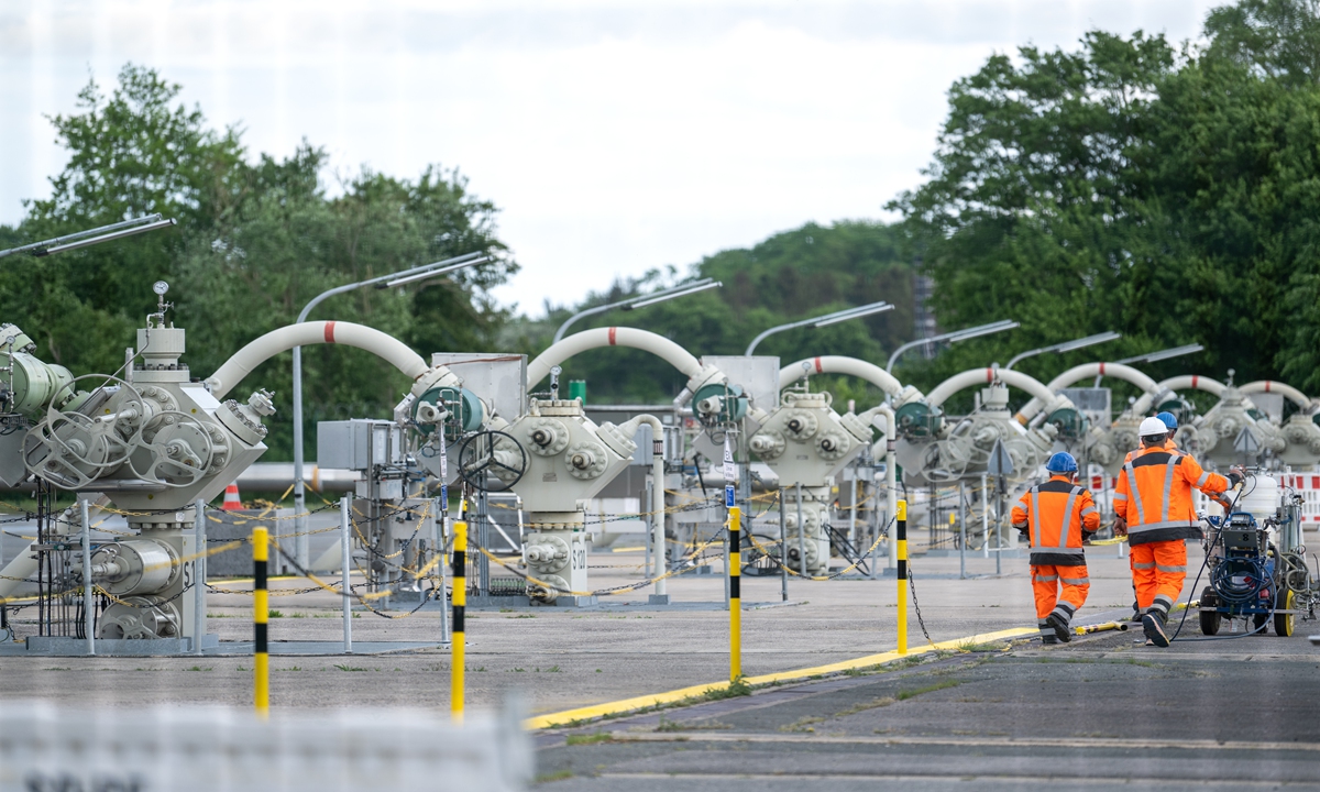 The Astora underground natural gas storage facility stands on May 12, 2022 in Rehden, Germany. Astora is part of Gazprom Germania Group, which is 100 percent subsidiary of Russia's natural gas company Gazprom. Photo: VCG