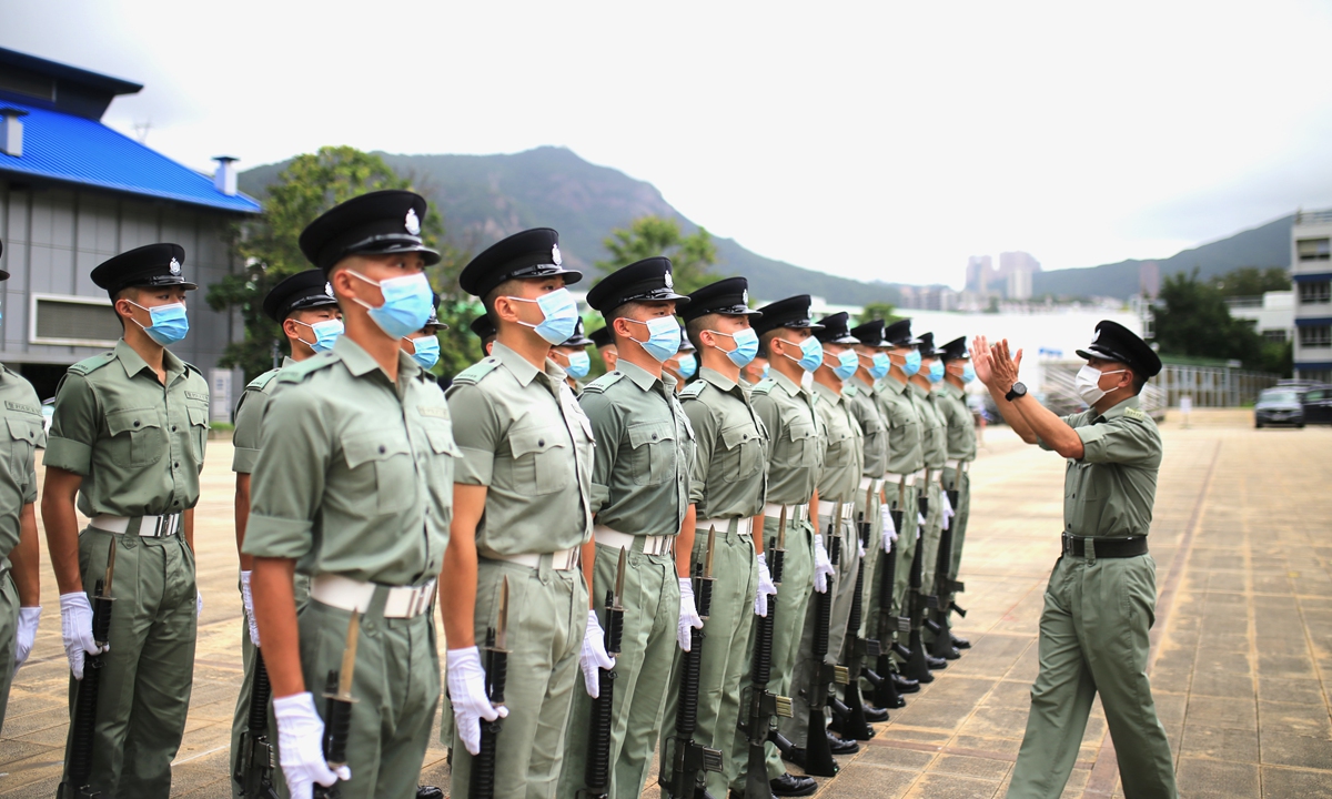 The Hong Kong Police Force. Photo: Fan Lingzhi/Global Times