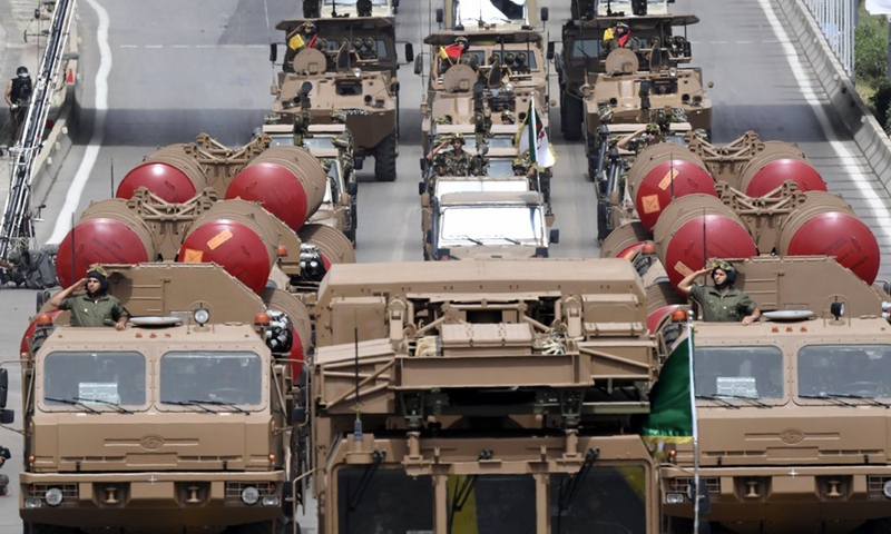 Missile launchers are seen during a military parade to celebrate the 60th anniversary of Algeria's independence in Algiers, Algeria, on July 5, 2022.(Photo: Xinhua)