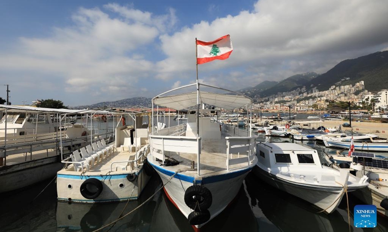 Tourist boats are seen in a marina in Jounieh Bay, Lebanon, on July 7, 2022. In the 2000s, Lebanon's boat industry saw glamorous times. However, the scene is completely different today. The Beirut Marina is half empty, let alone the other 14 marinas spreading across the country.(Photo: Xinhua)
