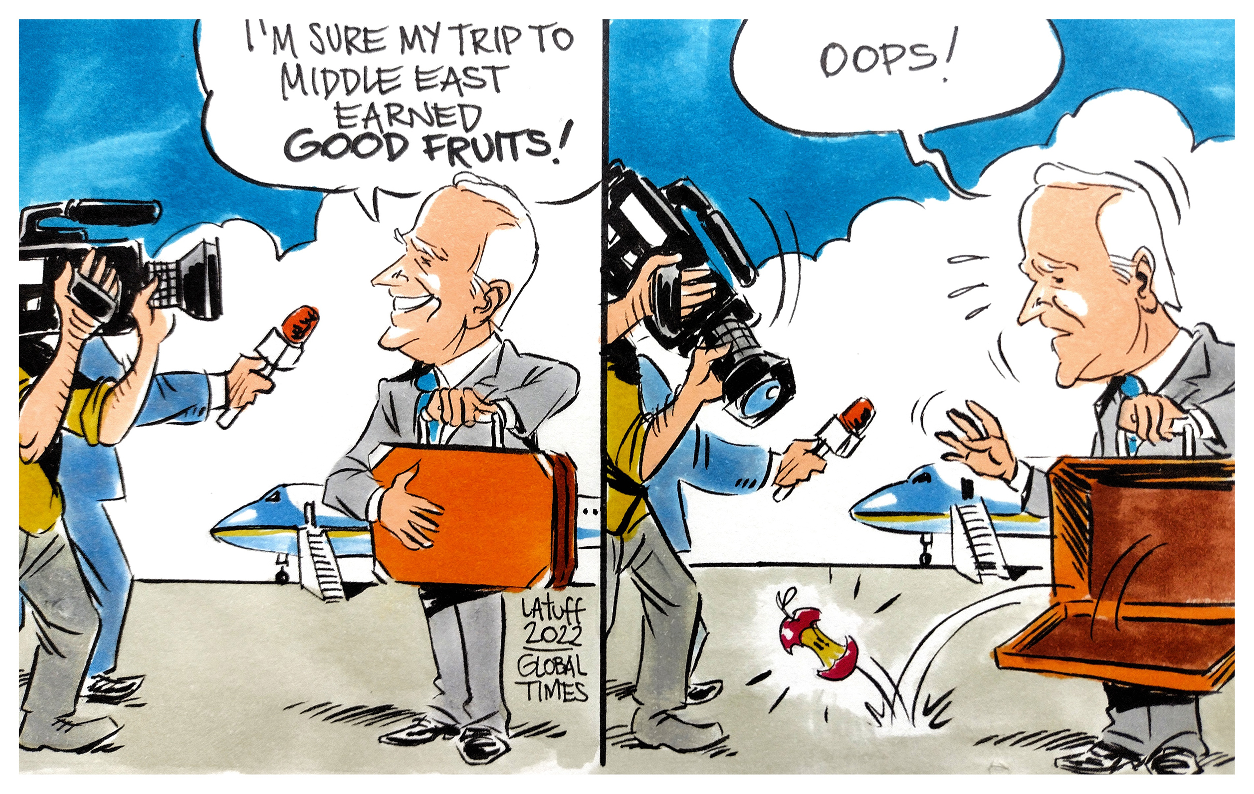 Biden returns from Middle East trip empty-handed Illustration: Carlos Latuff