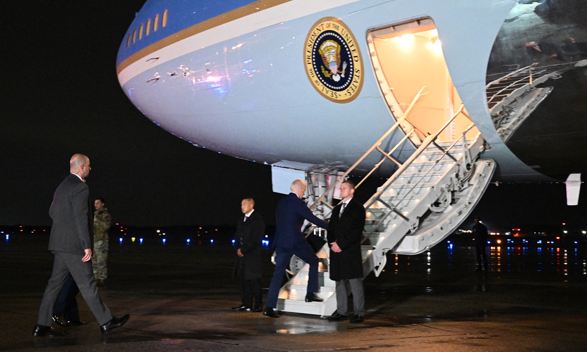 US President Joe Biden makes his way to board Air Force One before departing from Andrews Air Force Base in Maryland on July 12, 2022.