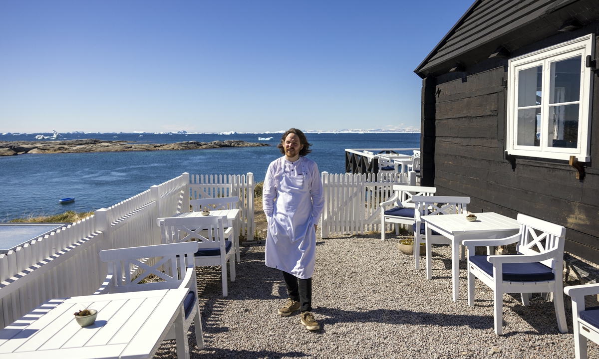 Double-Michelin-starred Faroese chef of KOKS restaurant Poul Andrias Ziska is photographed outside the restaurant in Ilimanaq, Greenland on June 28, 2022. Photo: AFP