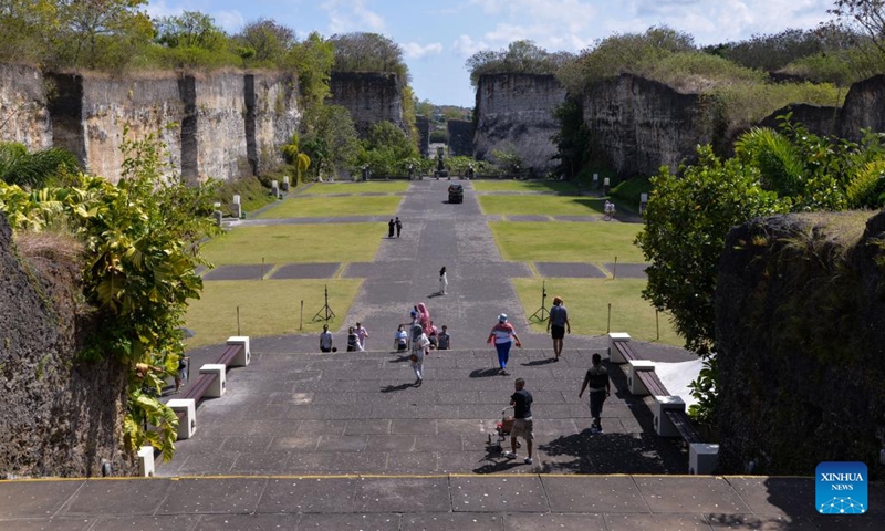 Tourists visit Garuda Wisnu Kencana cultural park in Bali, Indonesia, July 10, 2022.(Photo: Xinhua)