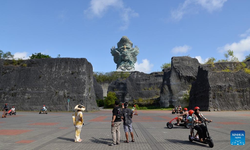 Tourists visit Garuda Wisnu Kencana cultural park in Bali, Indonesia, July 10, 2022.(Photo: Xinhua)