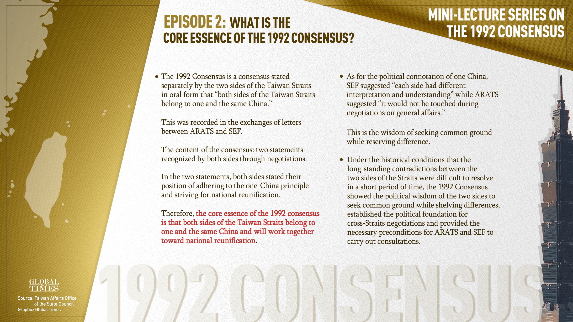 Episode 2: What is the core essence of the 1992 Consensus? Graphic: GT