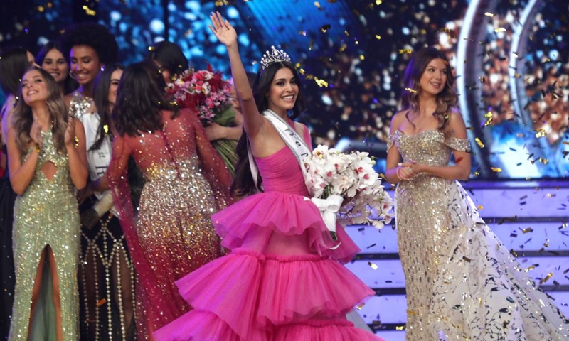 Yasmina Zaytoun wins Miss Lebanon 2022 beauty pageant held at Forum De Beyrouth, Beirut, Lebanon, July 24, 2022. (Xinhua/Bilal Jawich)