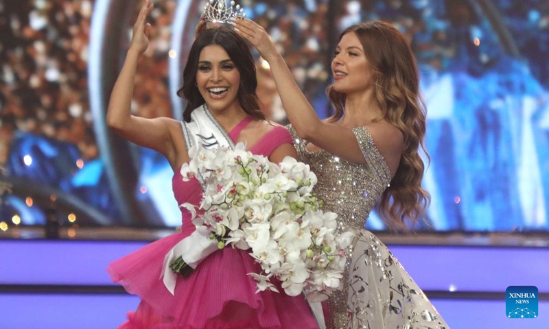 Yasmina Zaytoun wins Miss Lebanon 2022 beauty pageant held at Forum De Beyrouth, Beirut, Lebanon, July 24, 2022. (Xinhua/Bilal Jawich)