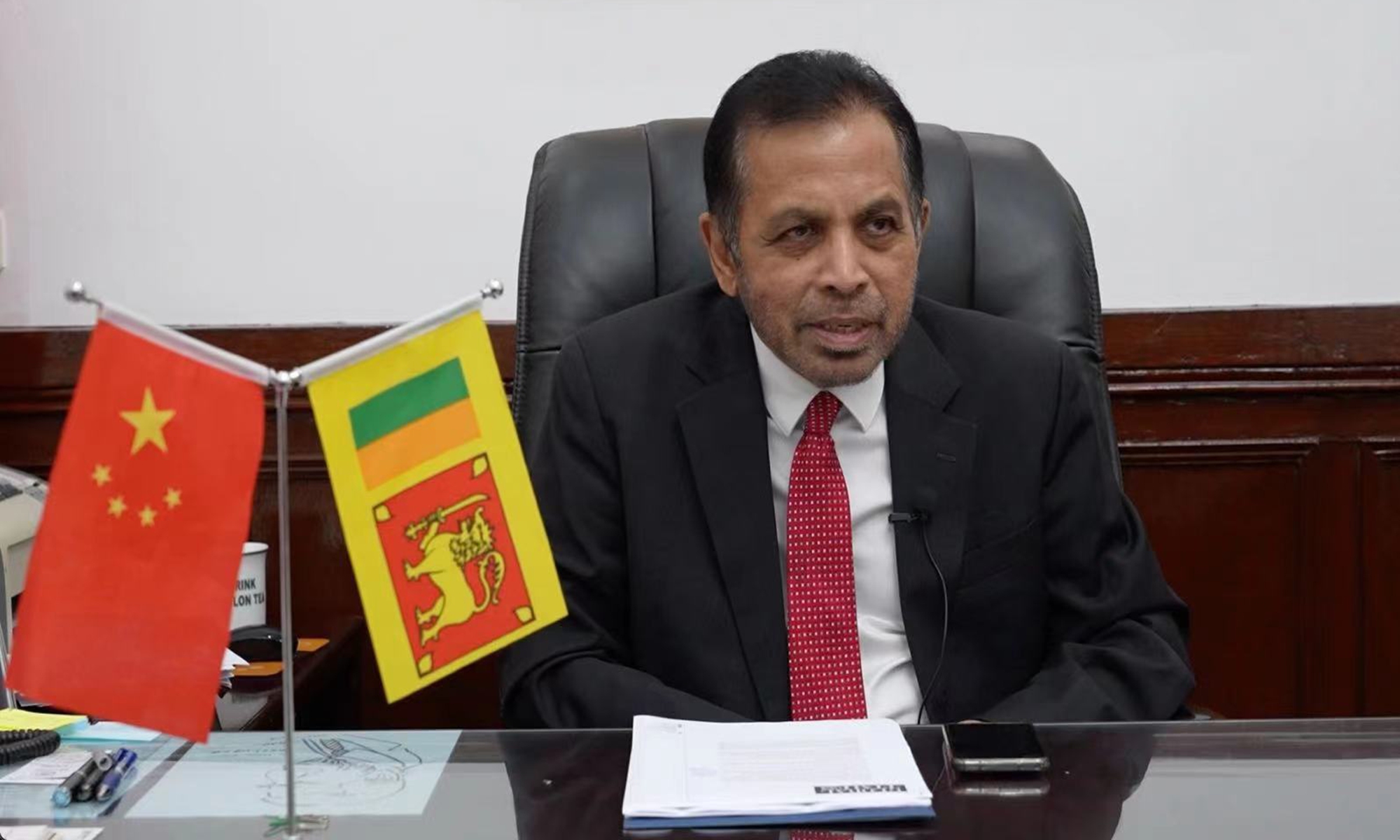 Sri Lanka's Ambassador to China Palitha Kohona during an exclusive interview with the Global Times. Photo: Li Jieyi/GT