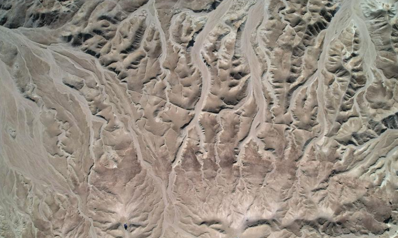 Aerial photo taken on July 22, 2022 shows the scenery of the Moon Landscape scenic area in Swakopmund, Namibia. Photo: Xinhua