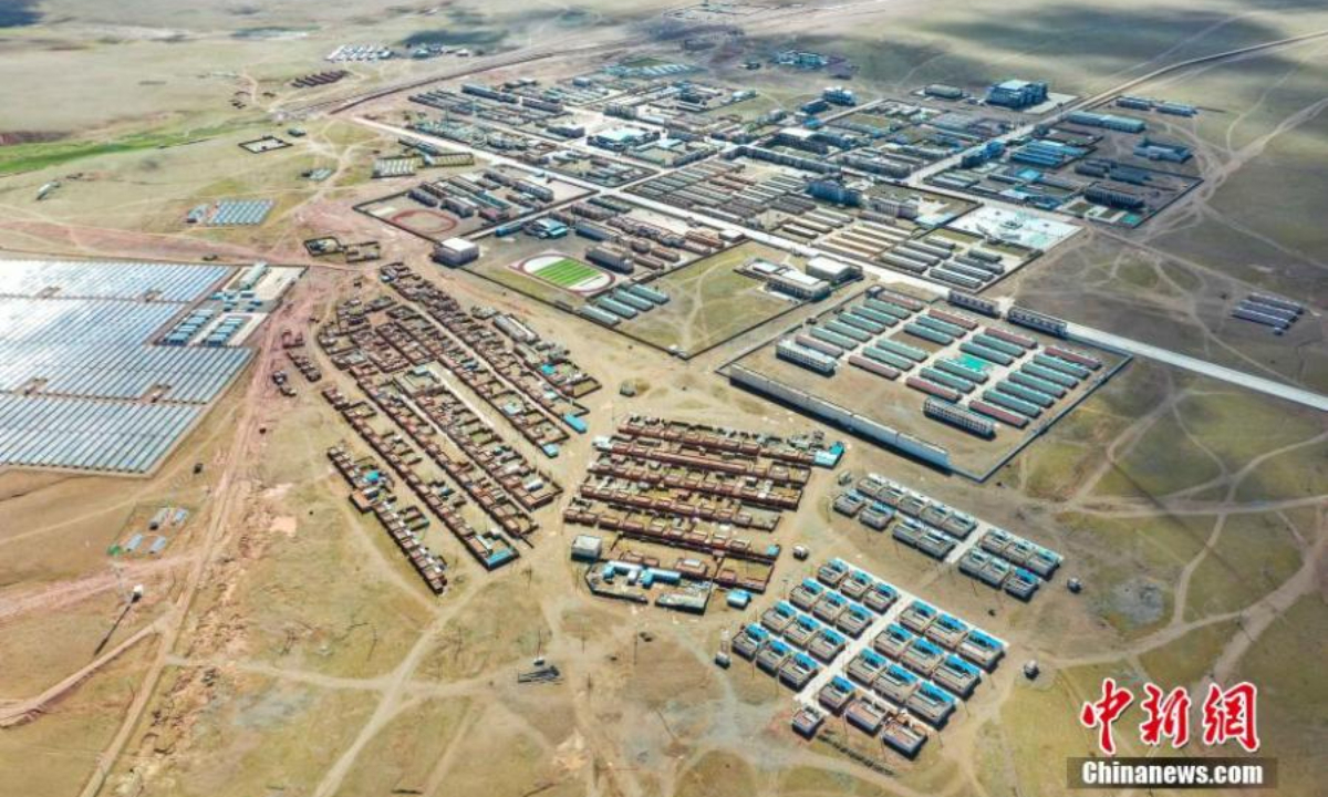 Aerial view of Shuanghu county of Naqu in southwest China's Tibet Autonomous Region. Photo:China News Service