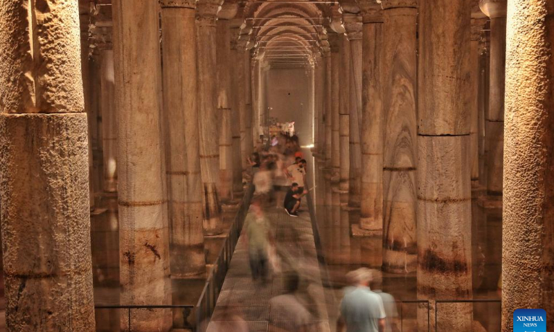 People visit the Basilica Cistern in Istanbul, Türkiye, July 23, 2022. Photo: Xinhua