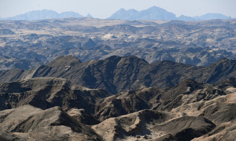 Photo taken on July 22, 2022 shows the scenery of the Moon Landscape scenic area in Swakopmund, Namibia. Photo: Xinhua