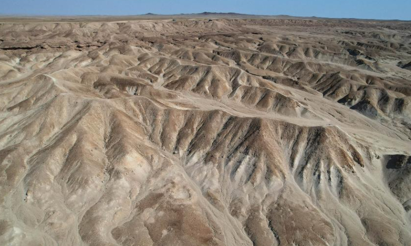 Aerial photo taken on July 22, 2022 shows the scenery of the Moon Landscape scenic area in Swakopmund, Namibia. Photo: Xinhua
