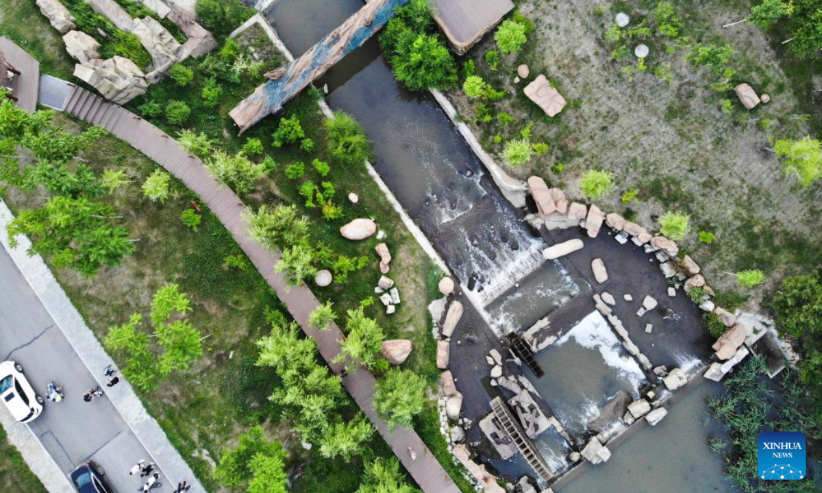 Aerial photo taken on July 21, 2022 shows the waterscape in Tieli City, northeast China's Heilongjiang Province. In recent years, Tieli City has worked on water pollution control and water project construction, providing local residents with improved living environment. Photo:Xinhua