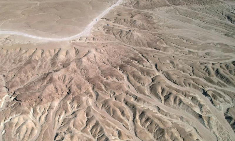 Aerial photo taken on July 22, 2022 shows the scenery of the Moon Landscape scenic area in Swakopmund, Namibia. Photo: Xinhua
