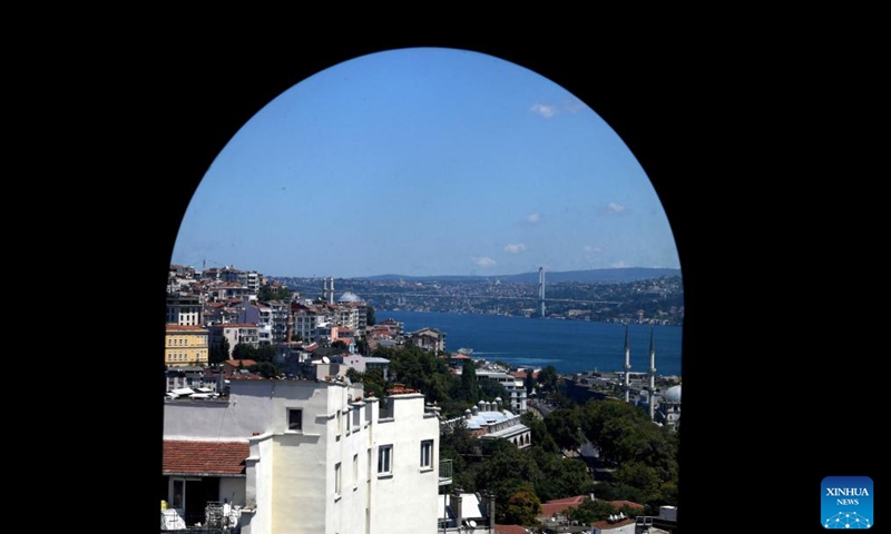 Photo taken on July 26, 2022 shows the scenery of the Bosporus Strait in Istanbul, Türkiye. (Xinhua/Shadati)