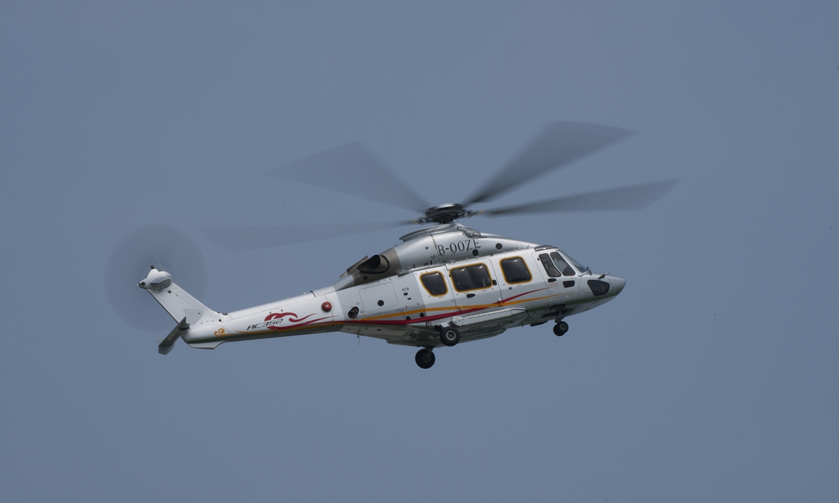 The Z-15 multi-purpose helicopter, also known as the AC352, obtains a qualified type certificate from the Civil Aviation Administration of China on July 26, 2022. Photo: Courtesy of the Air Force Industry Corporation of China