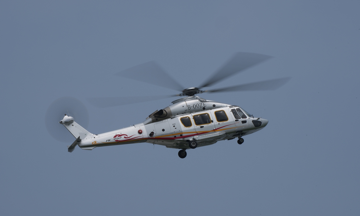 The Z-15 multipurpose helicopter, also known as the AC352, obtains certificate of qualified type from Civil Aviation Administration of China on July 26, 2022. Photo: Courtesy of Aviation Industry Corporation of China