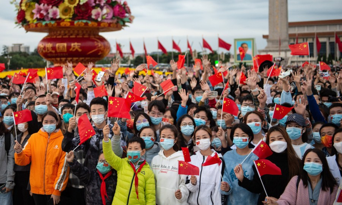 A flag-raising ceremony to celebrate the 72nd anniversary of the founding of the People's Republic of China is held at the Tian'anmen Square in Beijing, capital of China, Oct 1, 2021. Photo:Xinhua