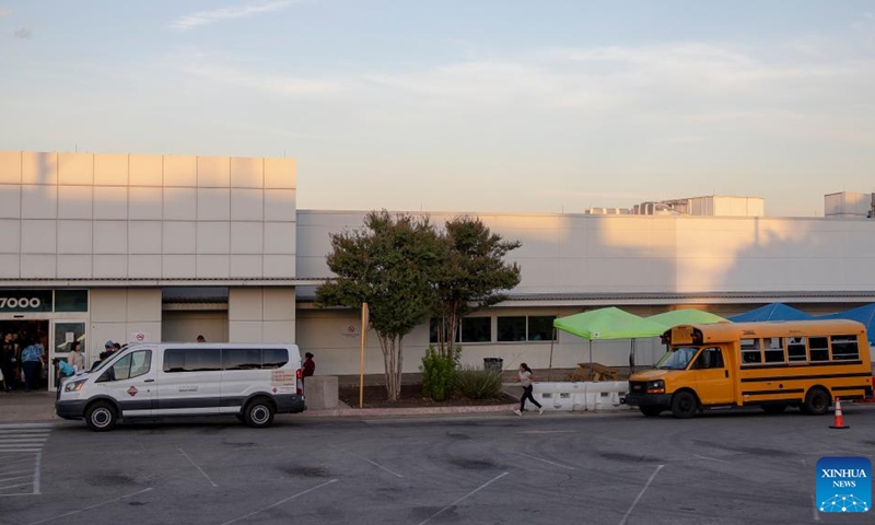 Photo taken on July 26, 2022 shows a migrant resource center in San Antonio, Texas, the United States. According to city officials, more than 70,000 migrants have arrived in San Antonio since March of 2022.(Photo: Xinhua)