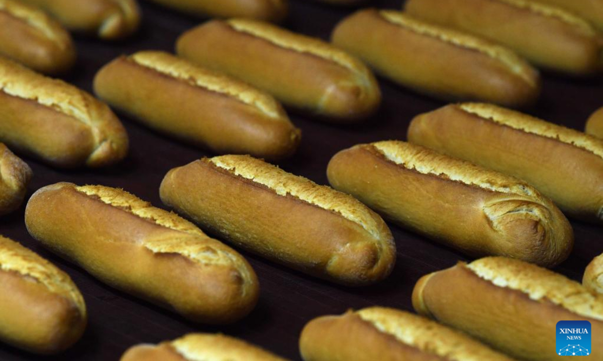 Photo taken on July 19, 2022 shows the production process of bread at a bread factory in Istanbul, Türkiye. Photo:Xinhua