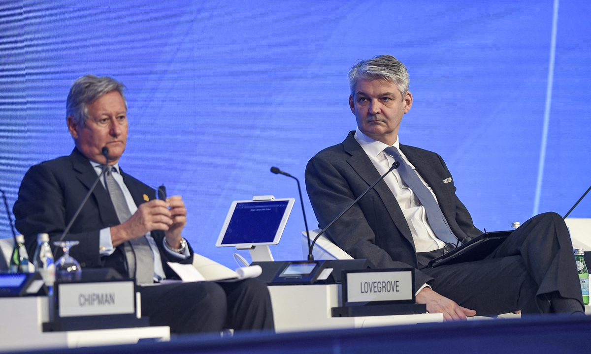 UK National Security Adviser Sir Stephen Lovegrove (right) attends the 17th IISS Manama Dialogue in the Bahraini capital Manama, on November 20, 2021. Photo: AFP