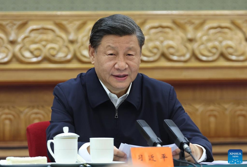 Chinese President Xi Jinping, also general secretary of the Communist Party of China Central Committee and chairman of the Central Military Commission, delivers an important speech at a central conference on the united front work in Beijing, capital of China. The conference was held from Friday to Saturday. (Xinhua/Yao Dawei)