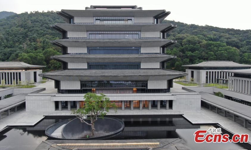 Photo shows aerial view of the Guangzhou branch of the National Archives of Publications and Culture in Conghua District of Guangzhou, south China's Guangdong Province, July 30, 2022. (Photo: China News Service/Chen Chuhong)