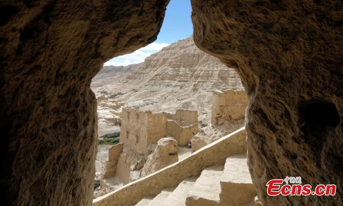 Aerial view shows the ruins of ancient capital of Guge kingdom in Zanda county of Ngari prefecture of southwest China's Tibet autonomous region, Aug 4, 2022. Photo:China News Service
