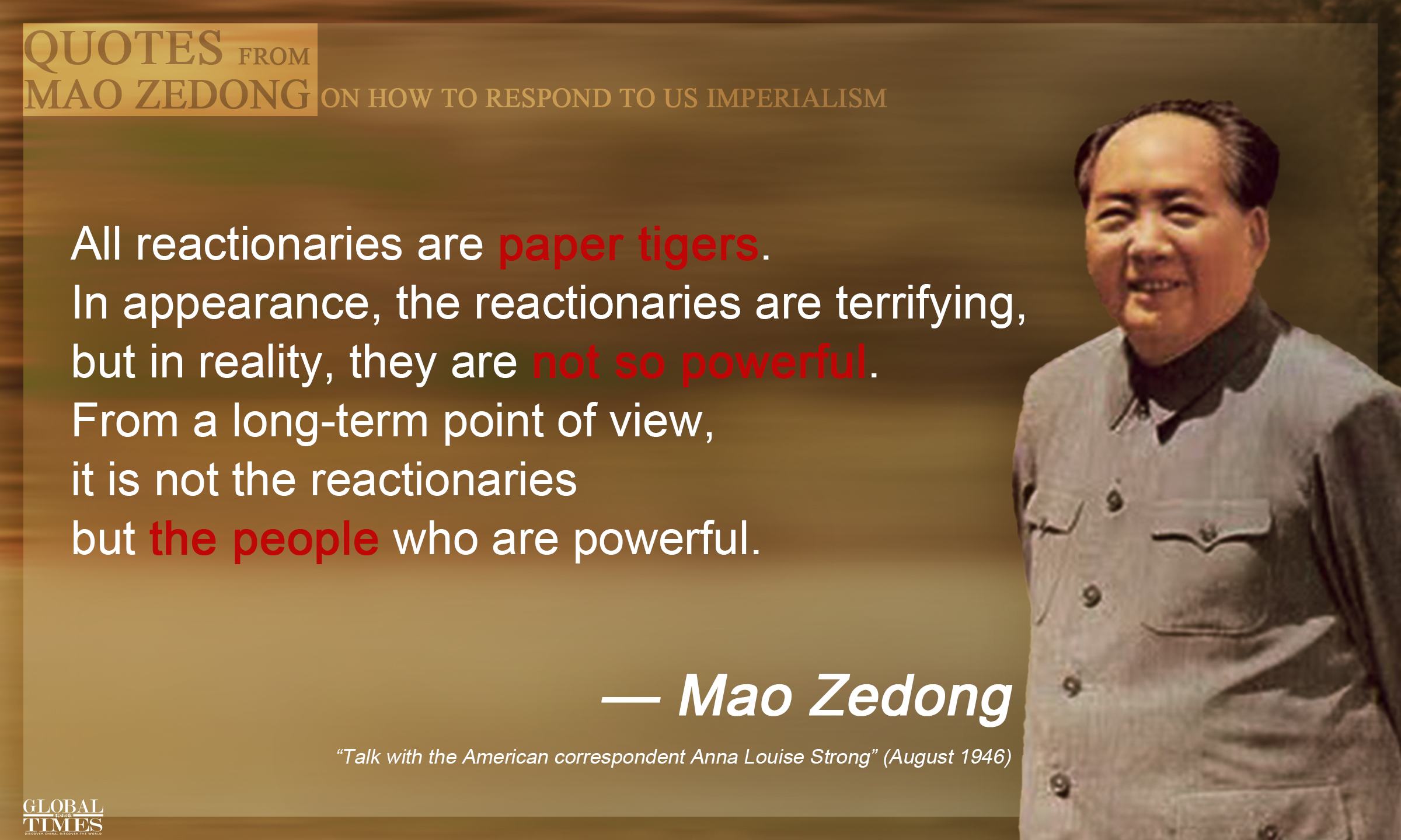 Quotes from Mao Zedong on how to respond to US imperialism Editor: Feng Qingyin/GT Graphic: Xu Zihe/GT